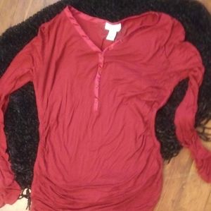 Long-sleeved maroon shirt